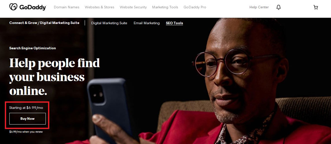 godaddy seo tools addon page