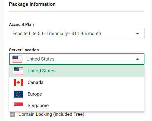 selecting greengeeks server location