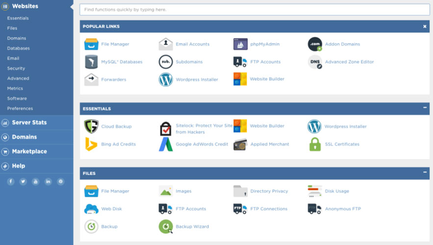 hostgator control panel