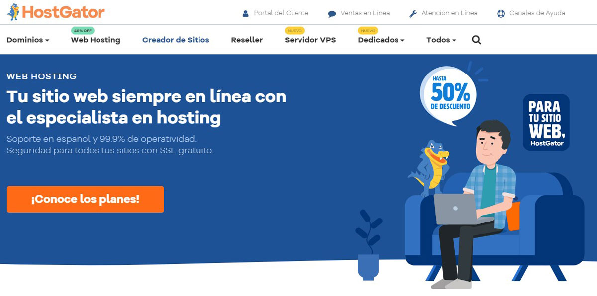 HostGator Chile Homepage