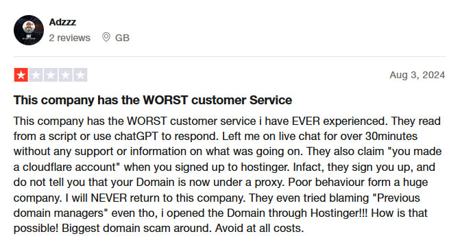 hostinger offers poor support