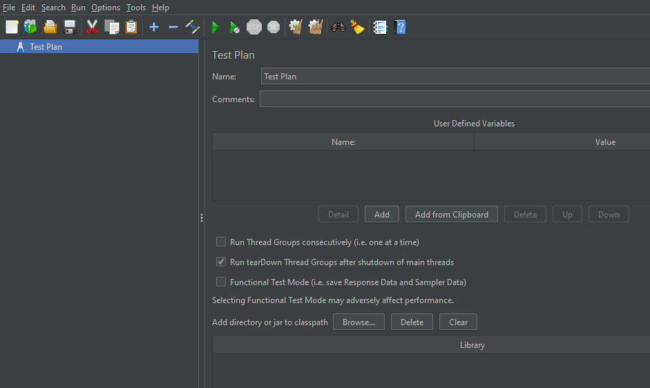 apache jmeter test plans interface