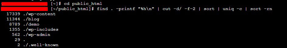 find total inode ssh command