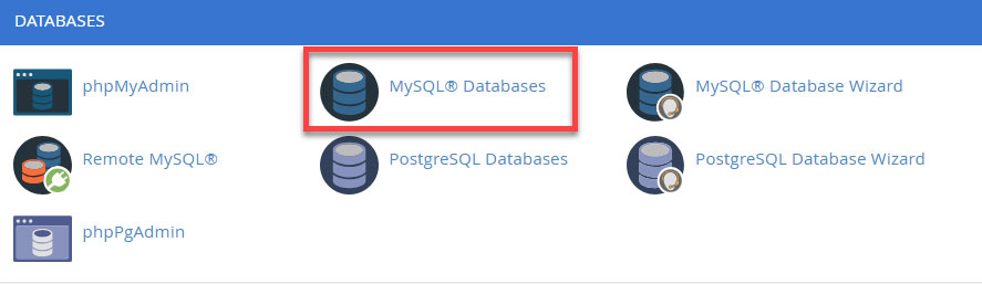 mysql database creation via cpanel