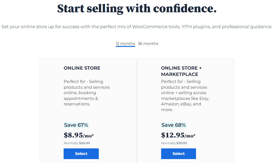 bluehost plans for online stores