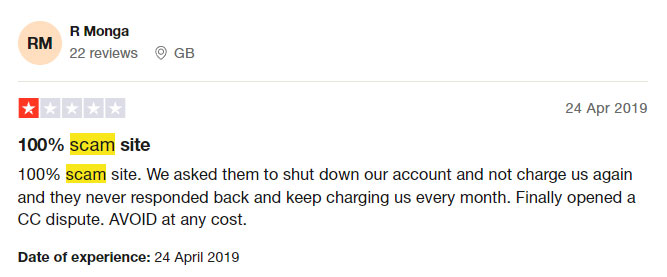 sitelock review on trustpilot