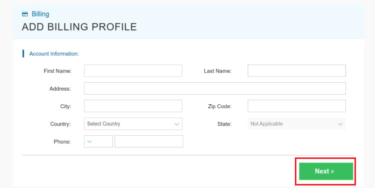 kamatera billing profile