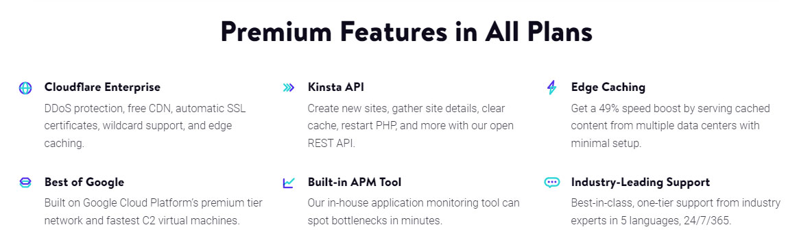 kinsta standout features