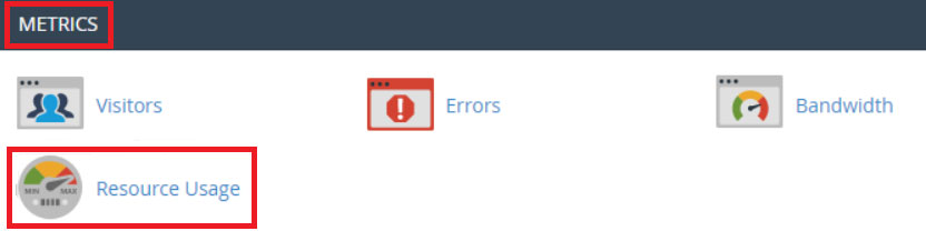 checking resource usage in namecheap