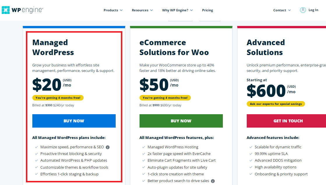 wp engine managed wordpress plan