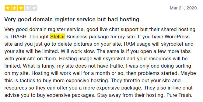 namecheap shared hosting negative customer review