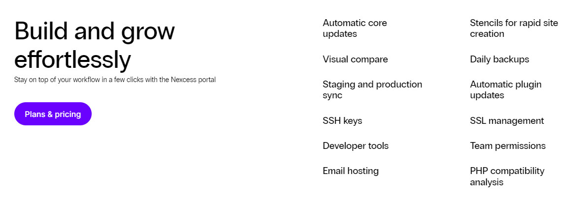 nexcess standout features