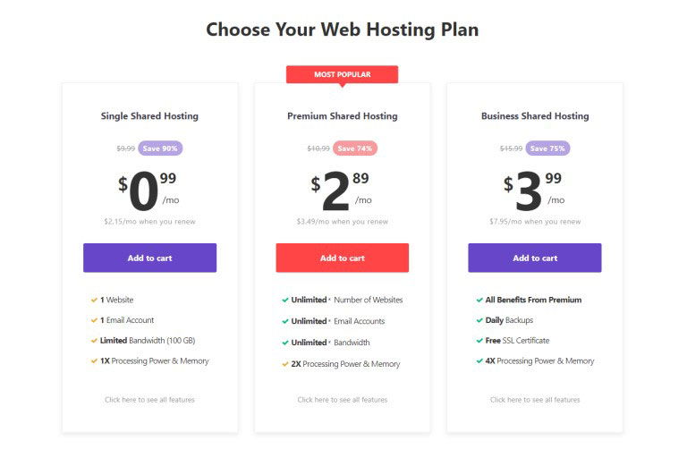 hostinger web hosting plans