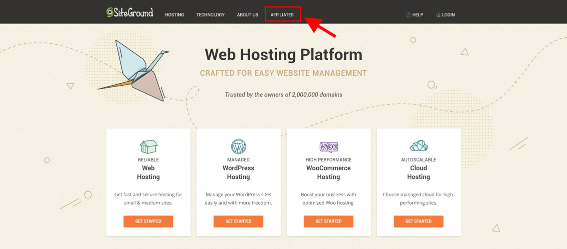 siteground affilite program link