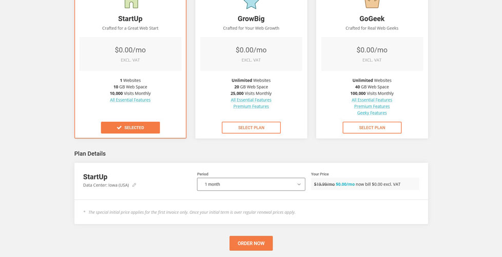 siteground 1 month trial offer