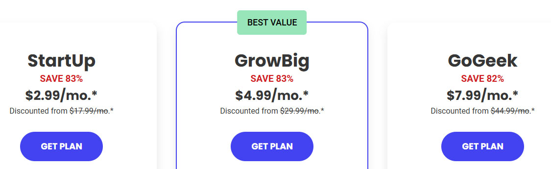siteground plans and pricing