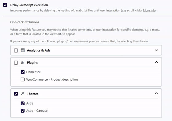delaying js execution with wp rocket