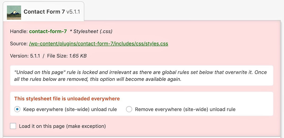 asset cleanup specific pages plugin deactivation