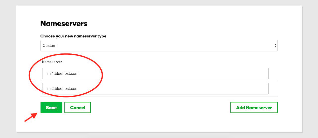 change nameservers godaddy to bluehost
