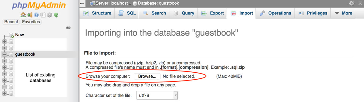 phpmyadmin import