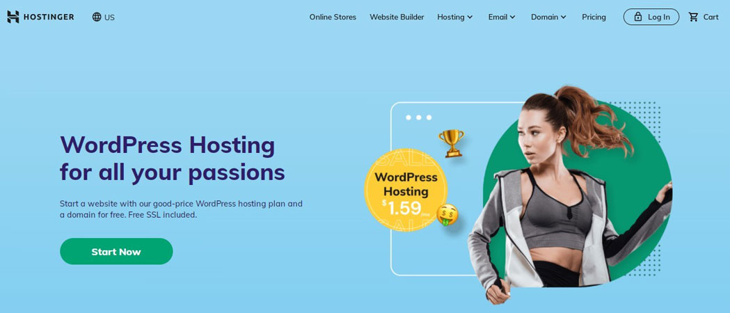 hostinger wordpress hosting free trial