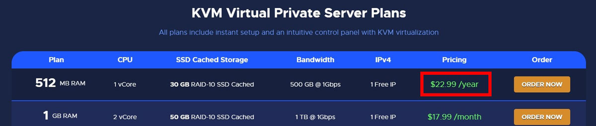 racknerd kvm vps
