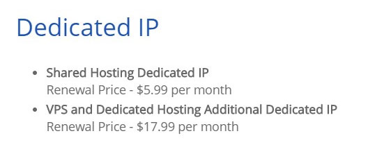 bluehost dedicated ip