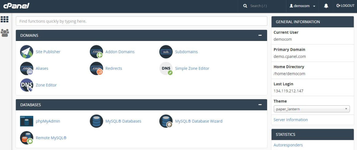 cpanel wide range of features