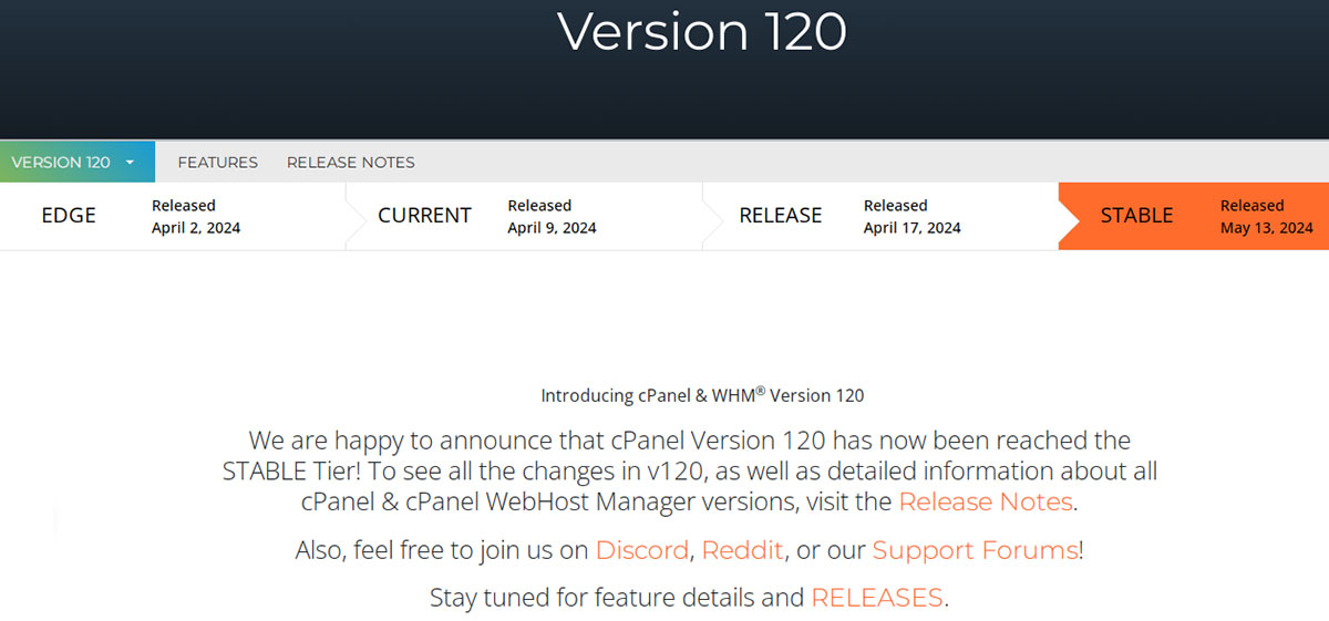 cpanel updates version 120
