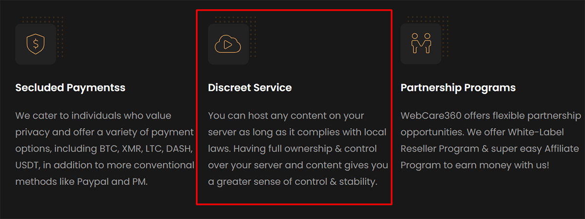 offshore hosting features