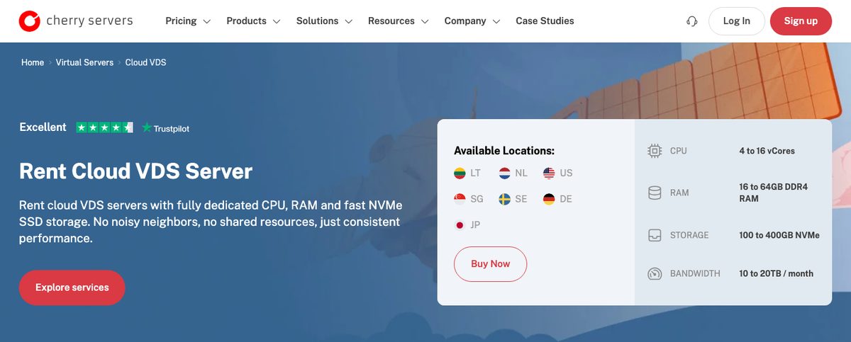 cherry servers 16 vcore cloud vds
