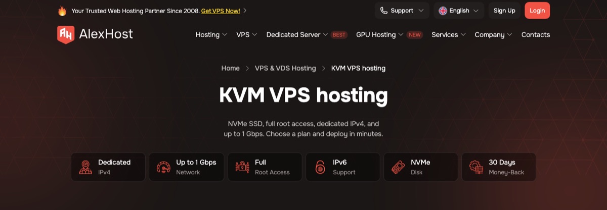 alexhost kvm vps hosting