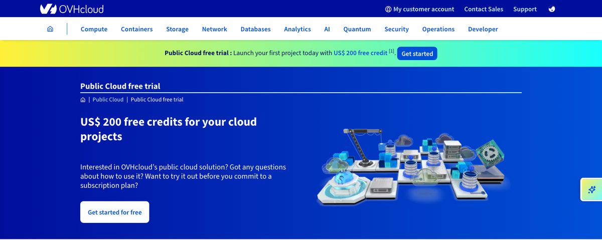 ovhcloud public cloud free trial
