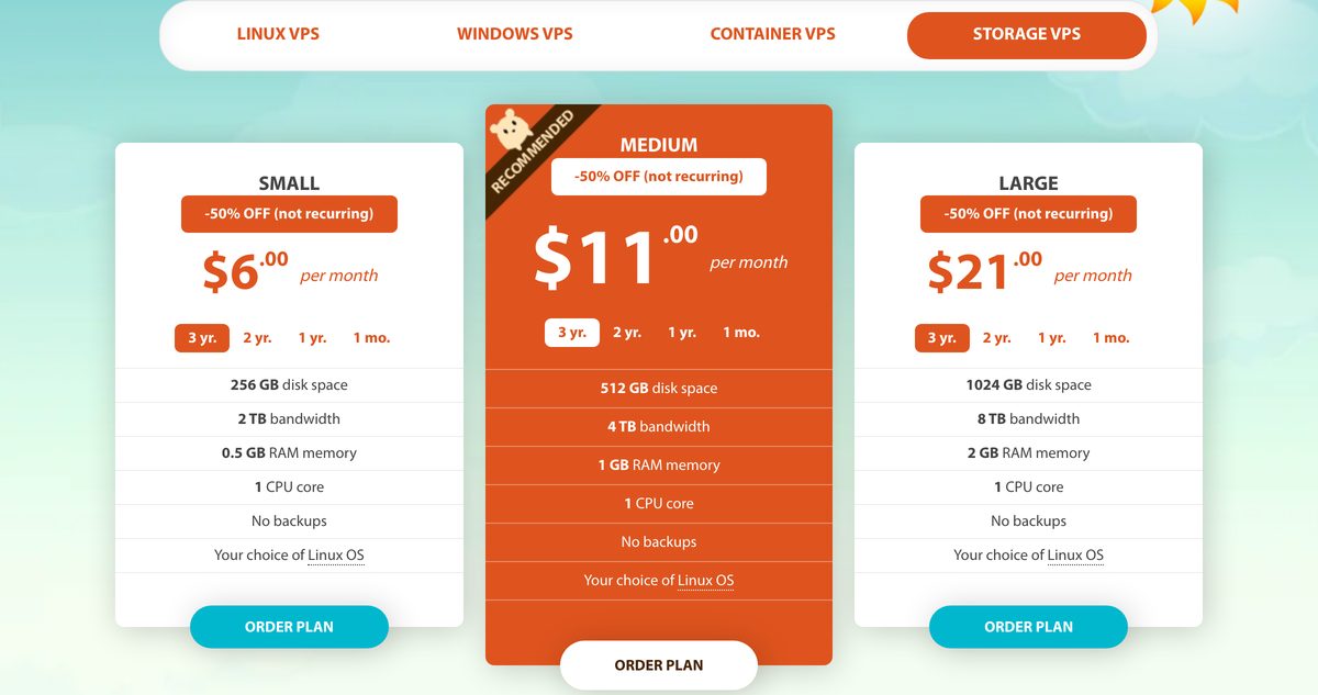 hostens storage vps plans