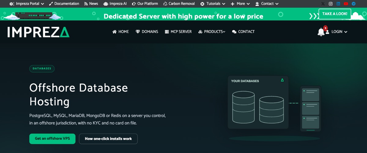 impreza offshore database hosting