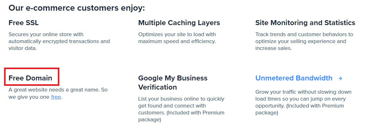 free domain bluehost ecommerce hosting plans