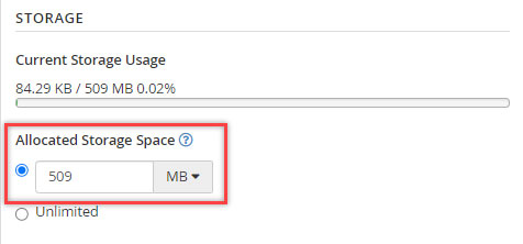 bluehost changing email storage limit