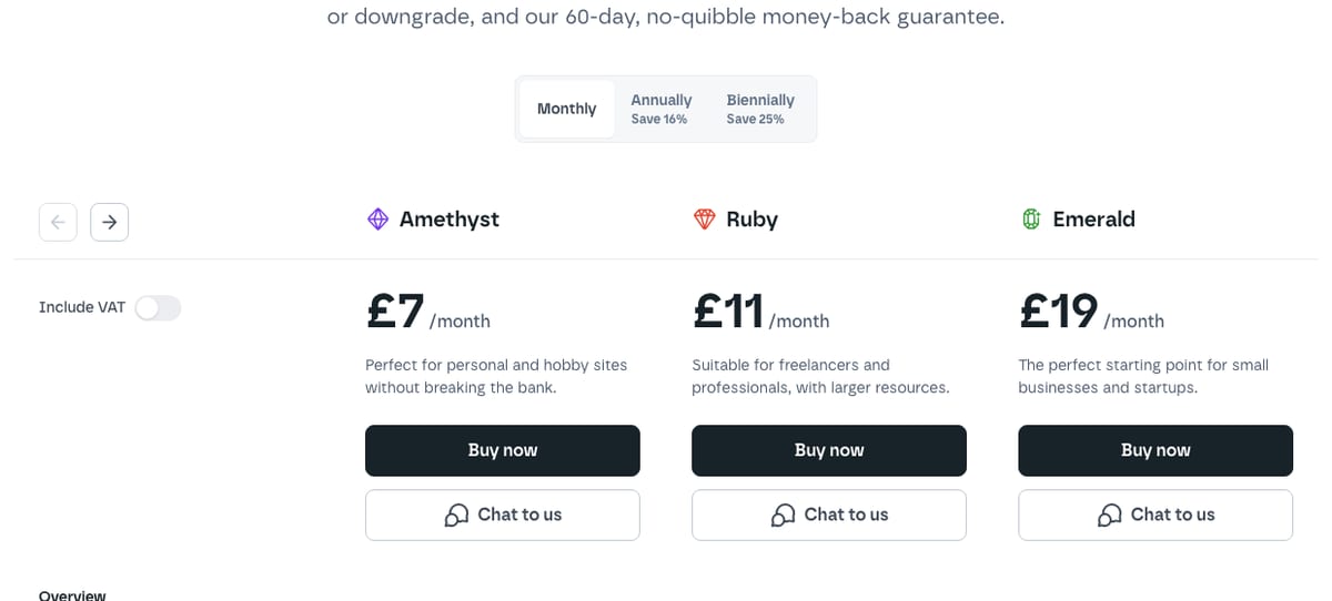 krystal web hosting plans