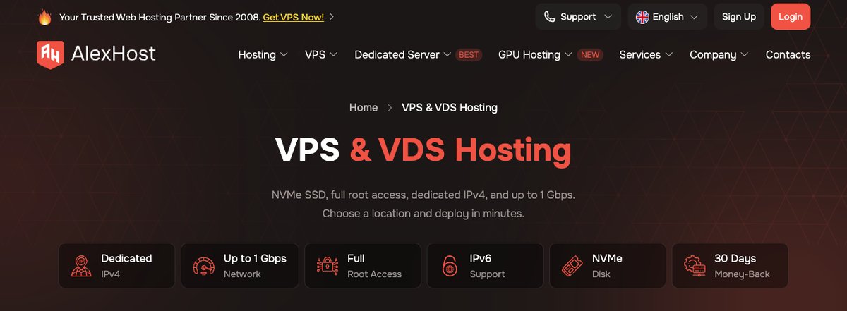 alexhost vps hosting