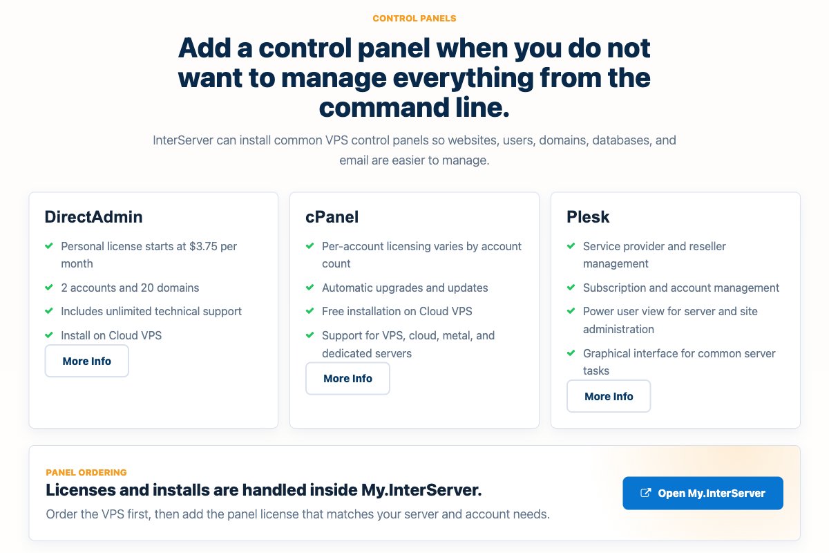 interserver vps control panels