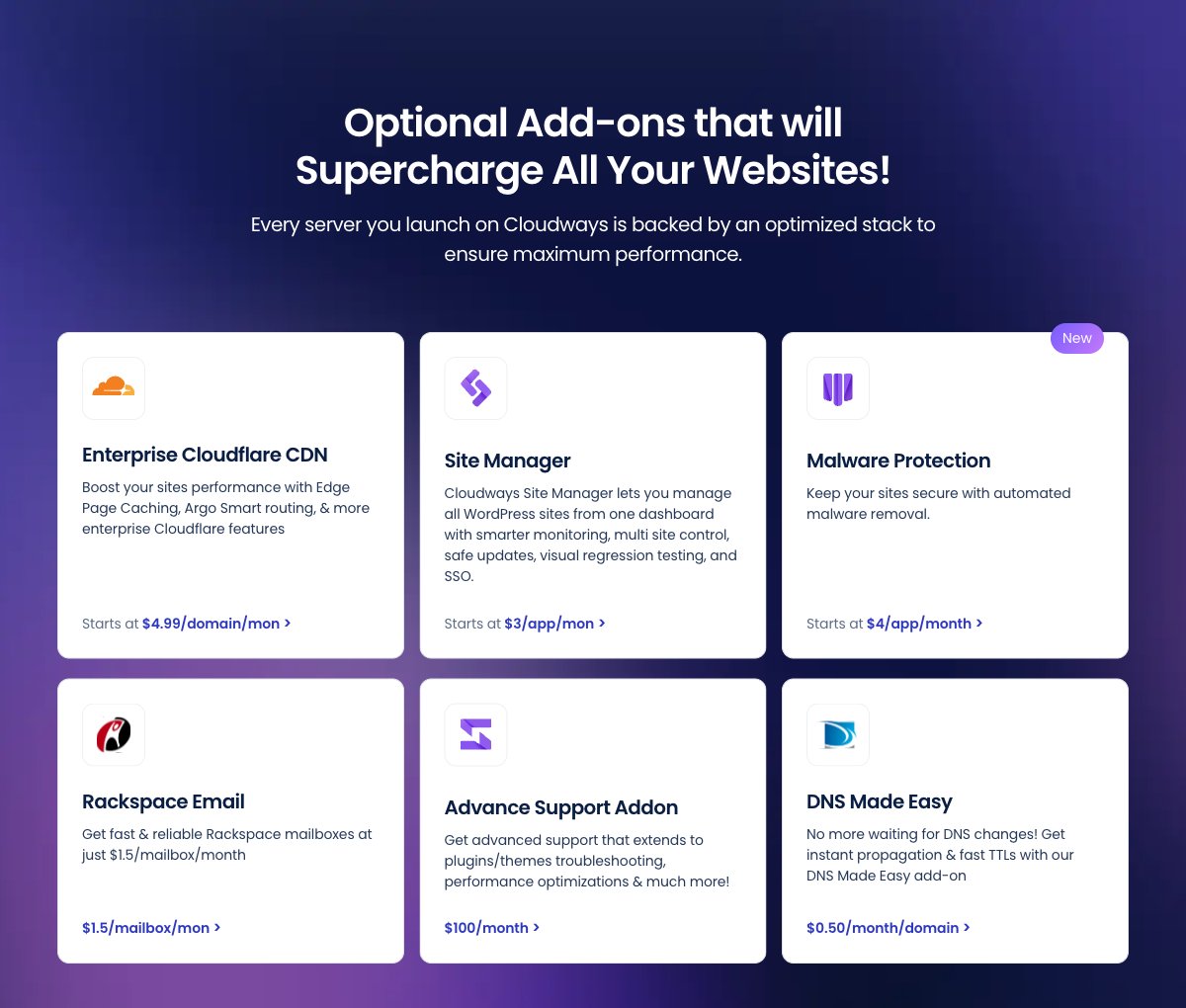 cloudways add-ons pricing
