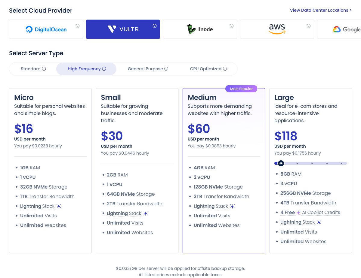 cloudways pricing vultr high frequency