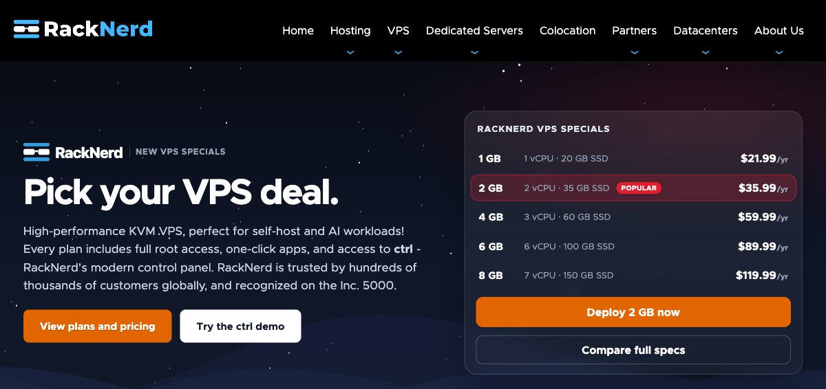 racknerd kvm vps specials