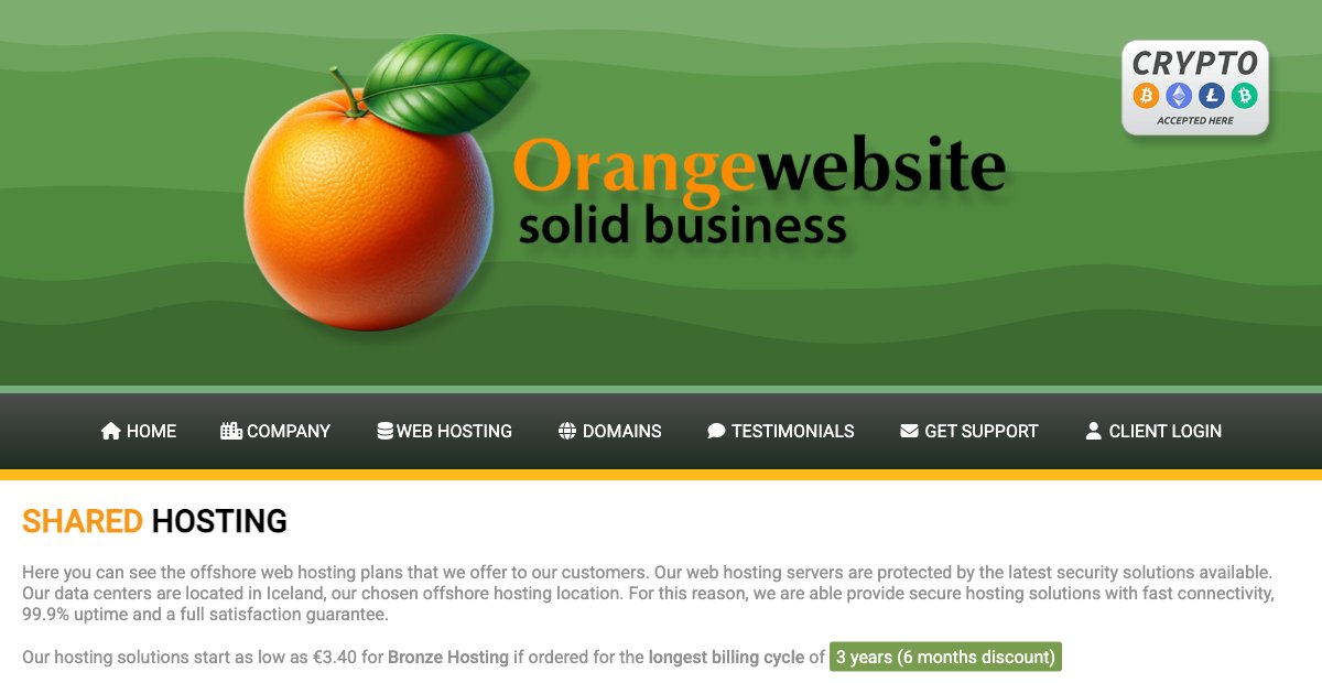 orangewebsite offshore hosting iceland