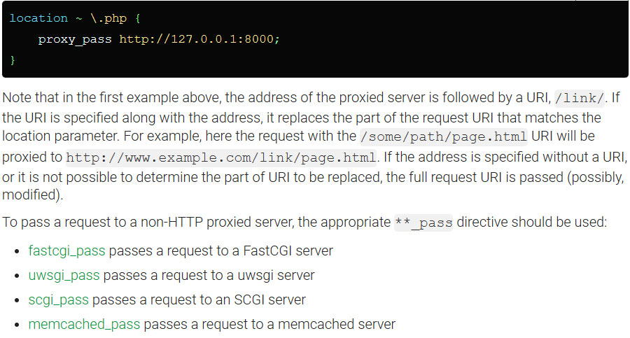 nginx proxy pass directive configuration
