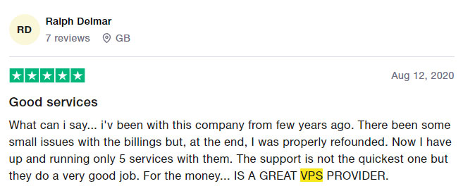 vpsdime vps review on trustpilot