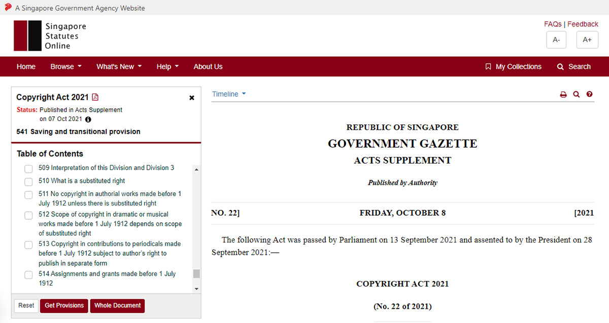 singapore copyright act 2021