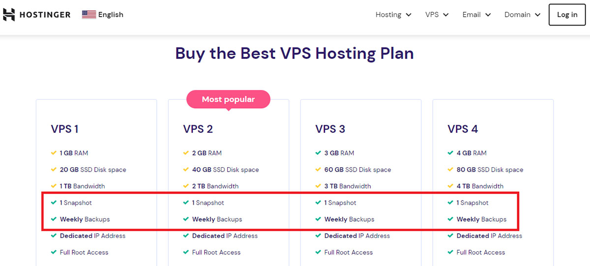 hostinger vps backups and snapshots