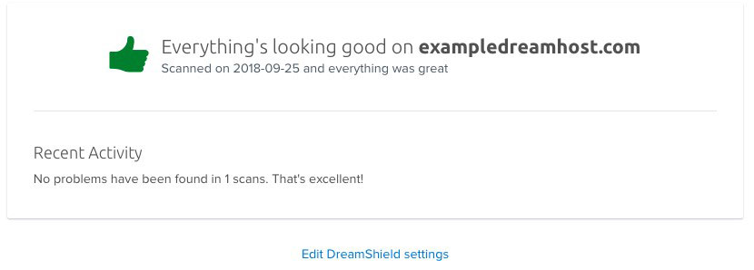 dreamshield scan results