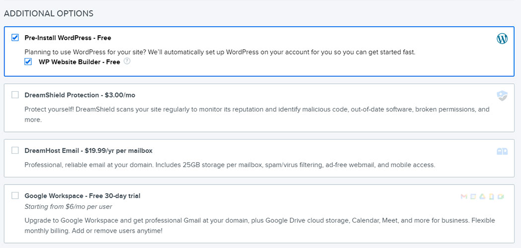 dreamhost seo toolkit checkout page with no seo tool
